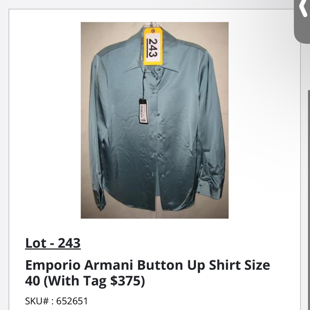 Emporio Armani Men's Teal Dress Shirt